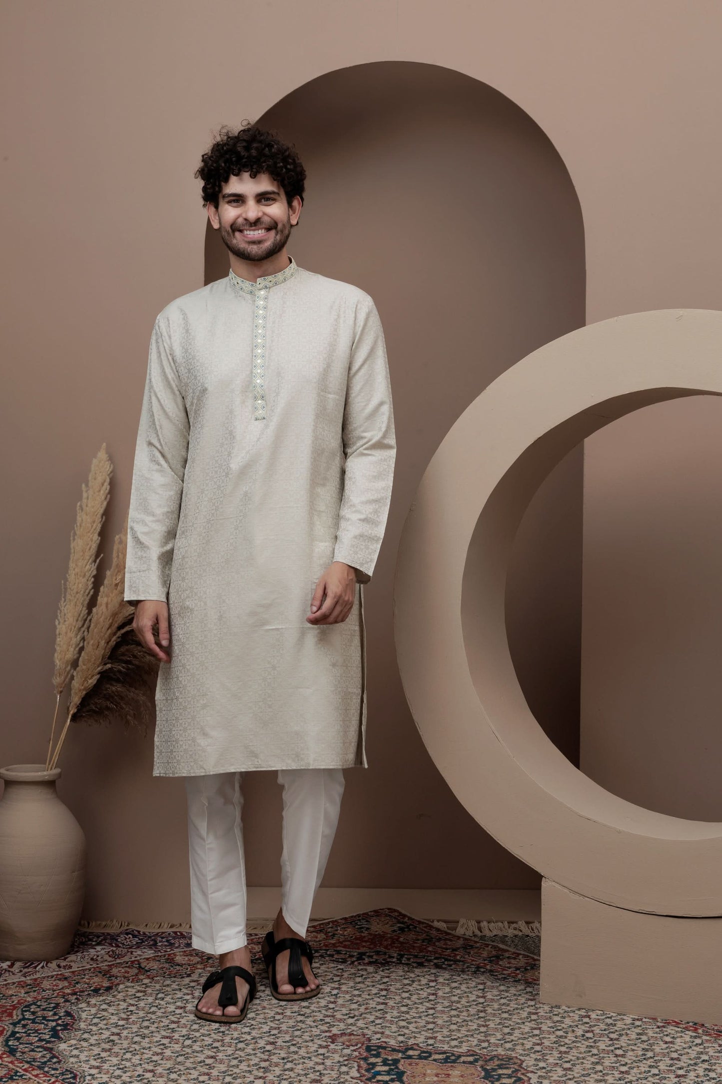 Ivery cotton silk kurta pajama for festive occasions