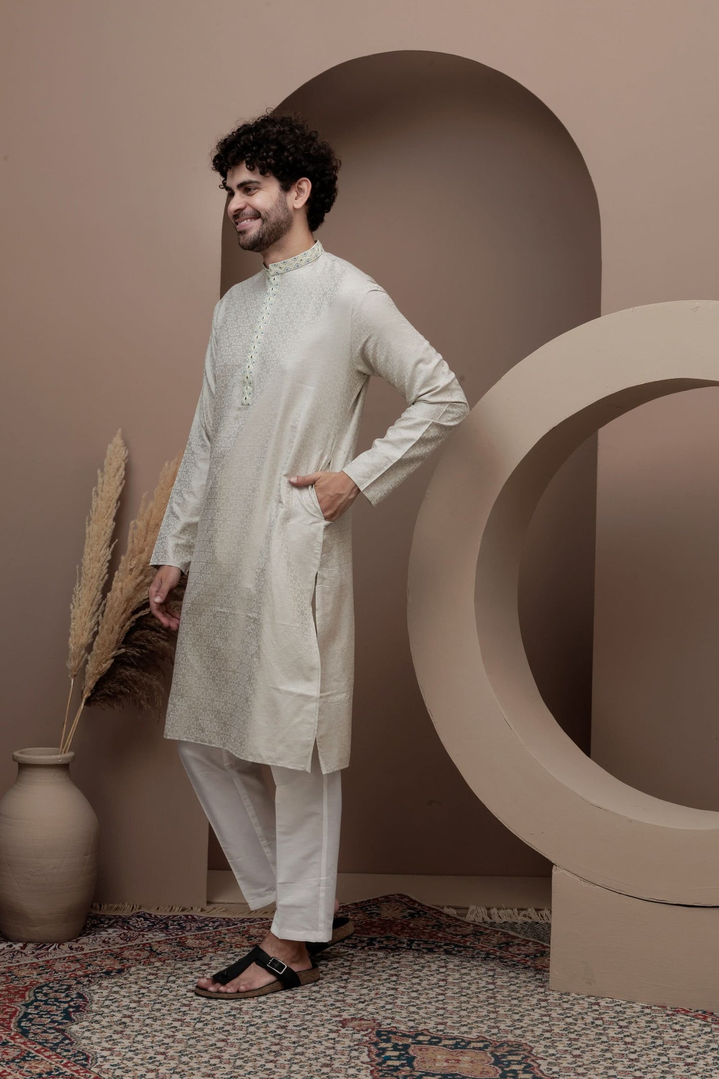 Ivery cotton silk kurta pajama for festive occasions