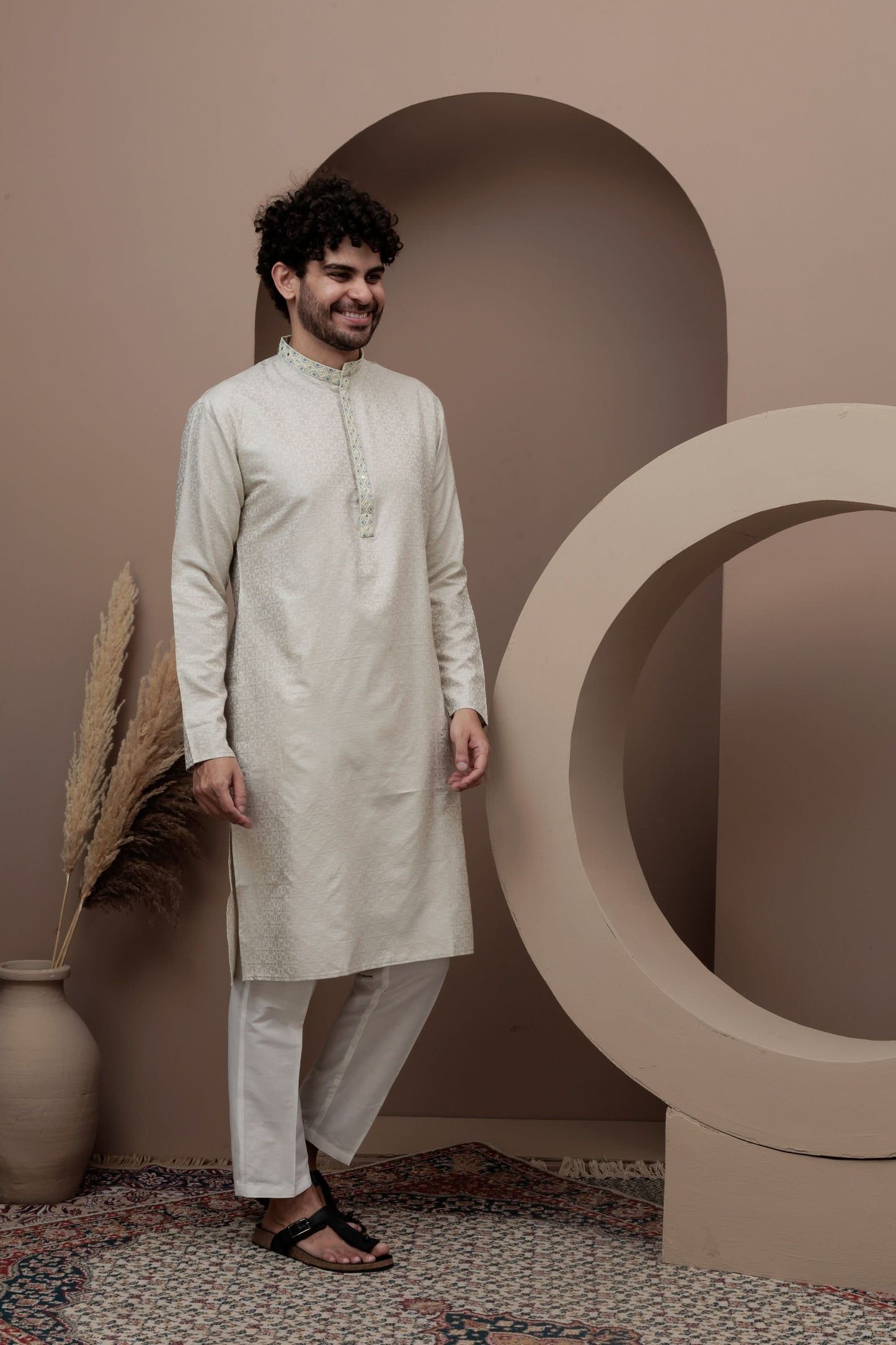 Ivery cotton silk kurta pajama for festive occasions