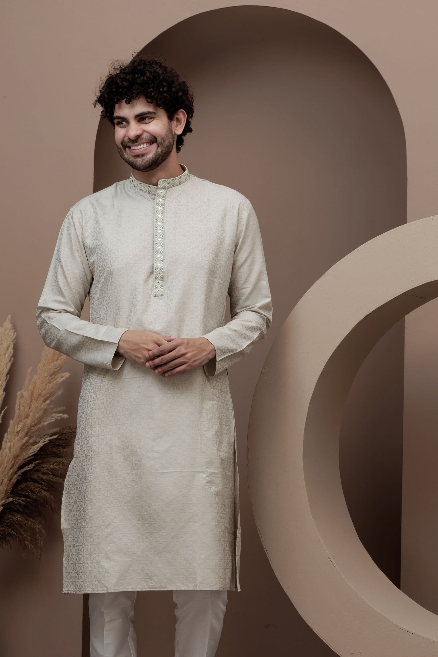 Ivery cotton silk kurta pajama for festive occasions