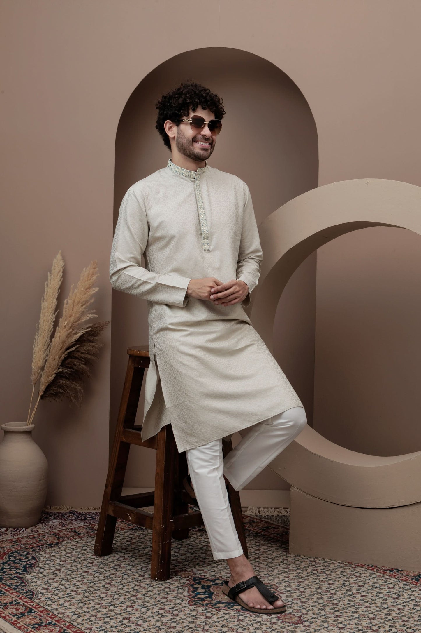 Ivery cotton silk kurta pajama for festive occasions