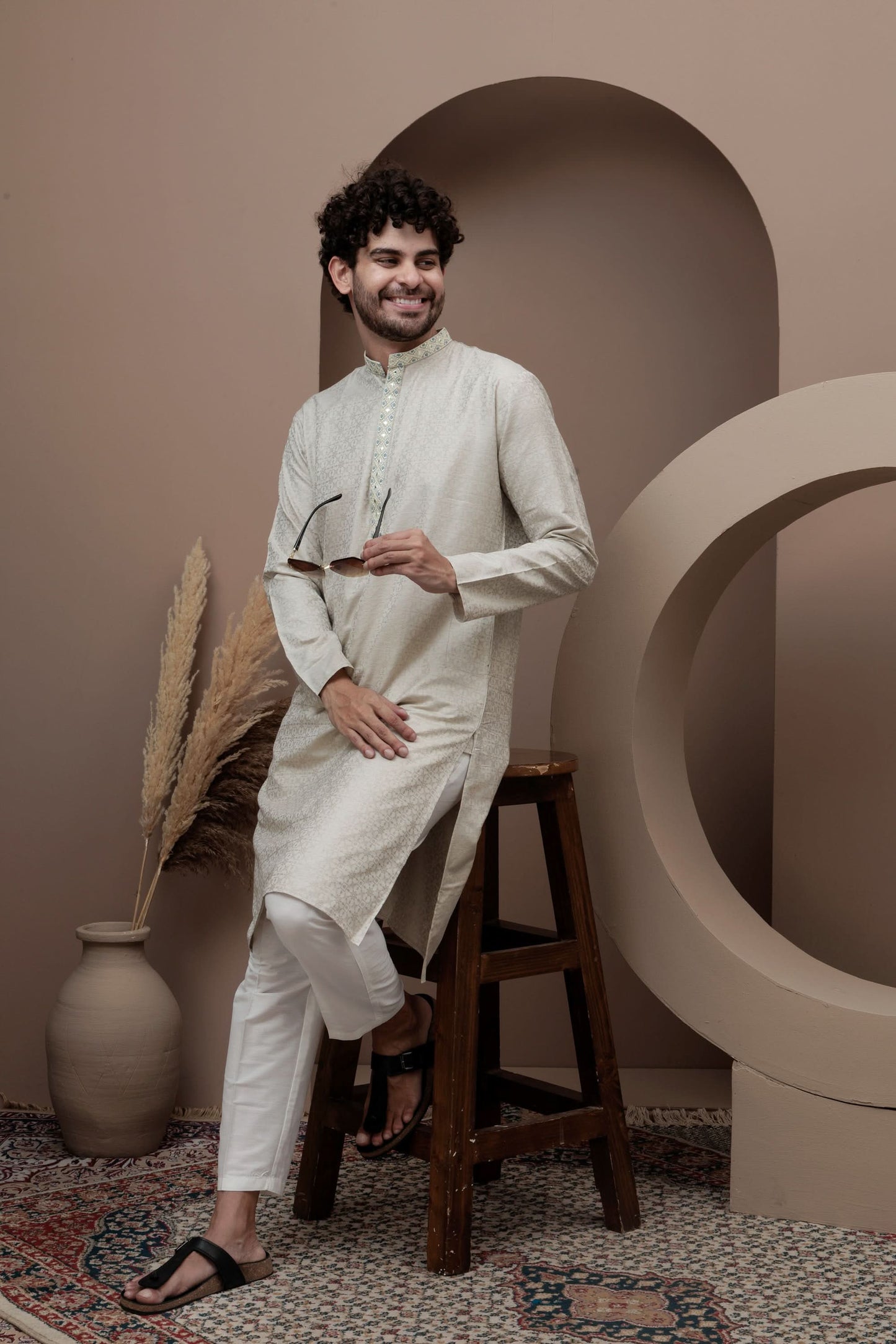Ivery cotton silk kurta pajama for festive occasions