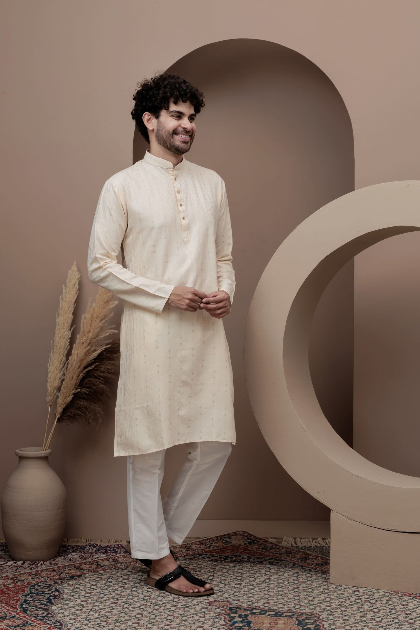 Ivery cotton silk kurta pajama for festive occasions