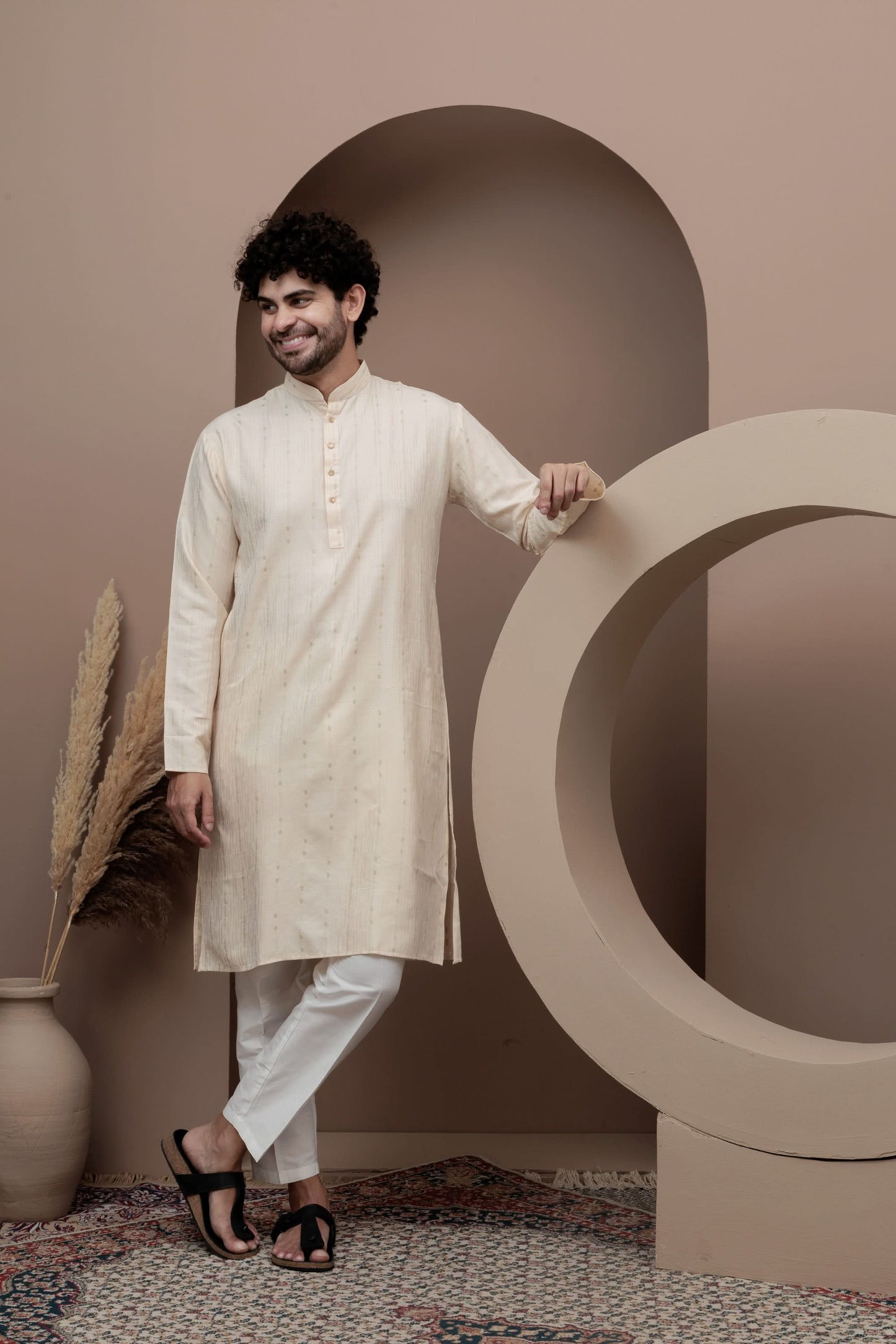 Ivery cotton silk kurta pajama for festive occasions