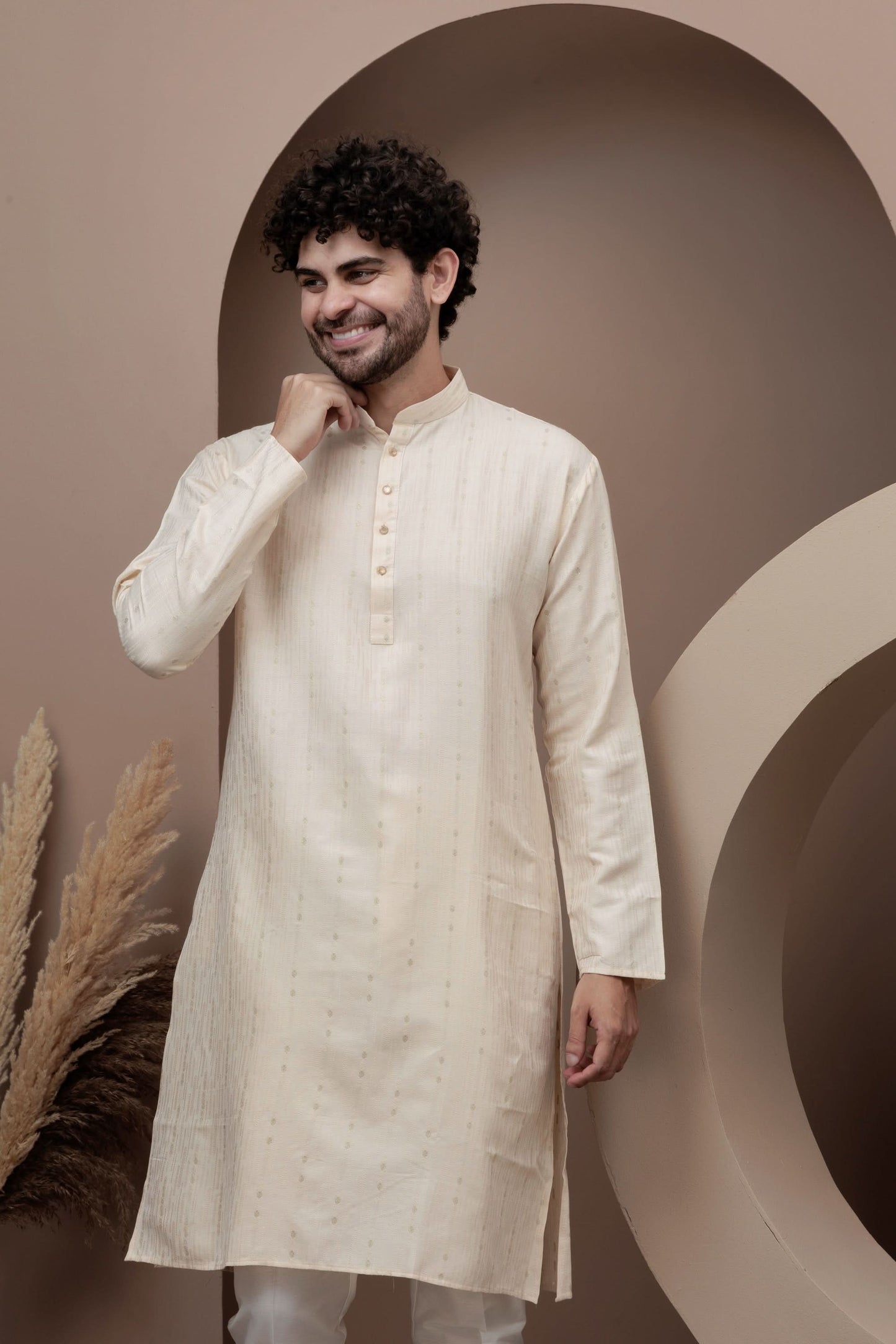 Ivery cotton silk kurta pajama for festive occasions