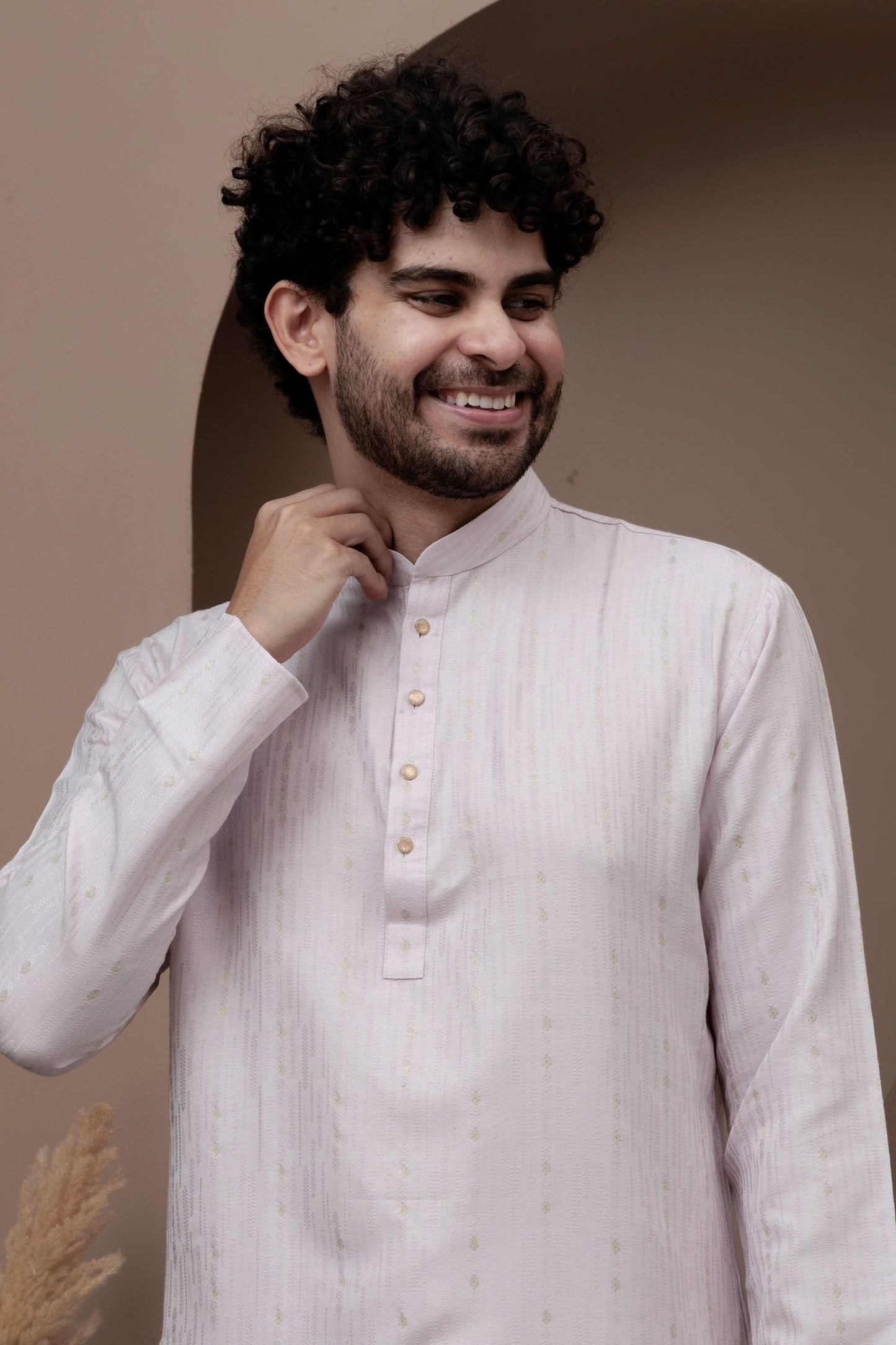 Lailac cotton silk kurta pajama for festive occasions