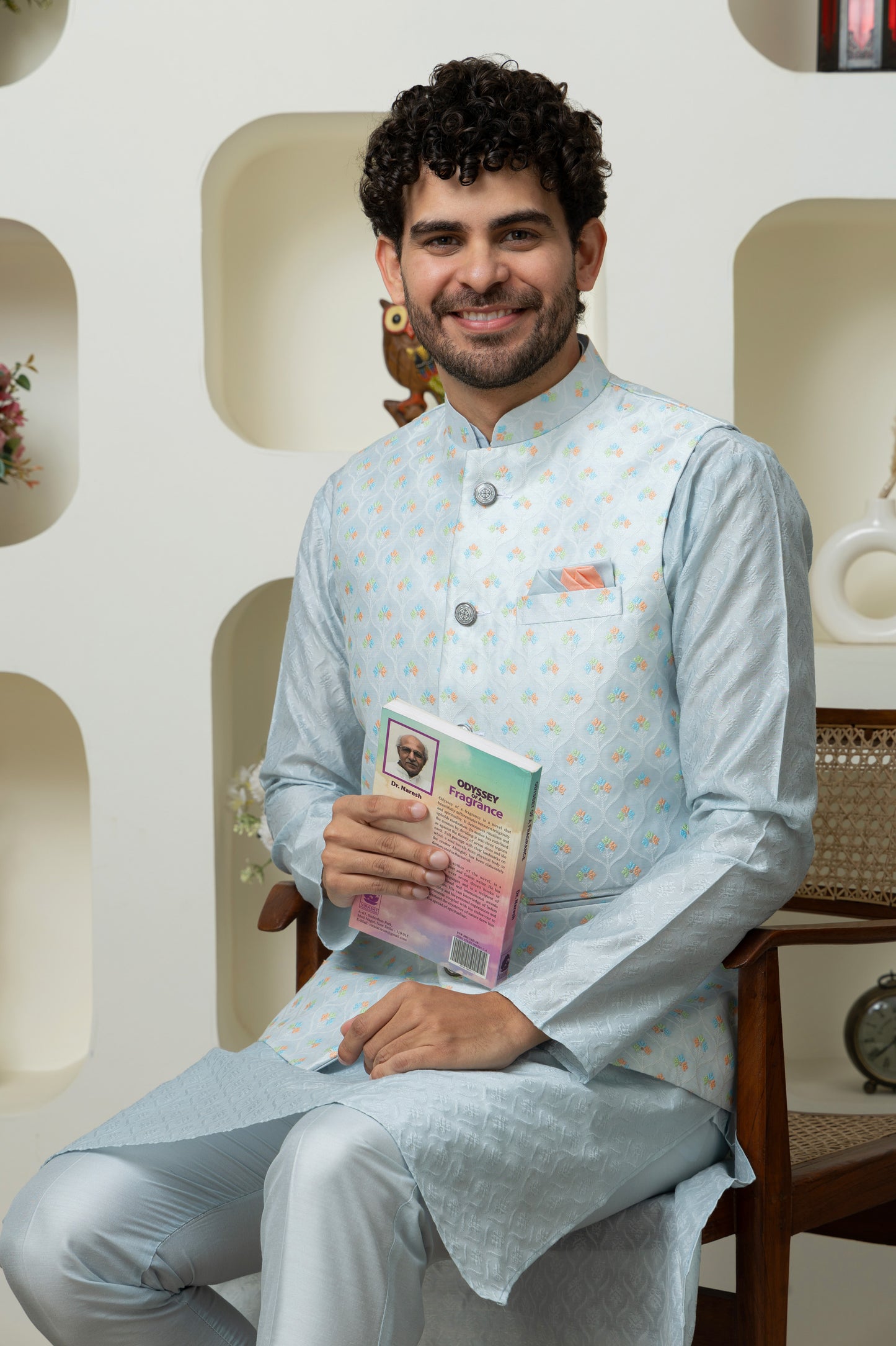 Ash grey cotton silk Elegant Outfit – Sharp Ethnic Wear for Modern Menswear