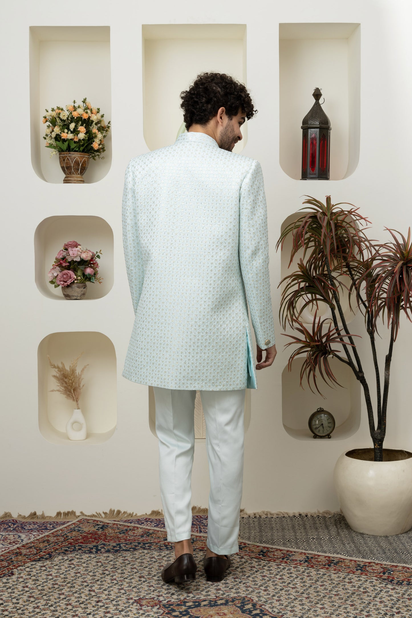 Aqua Blue Indo Western for Menswear – Elegant Ethnic Statement