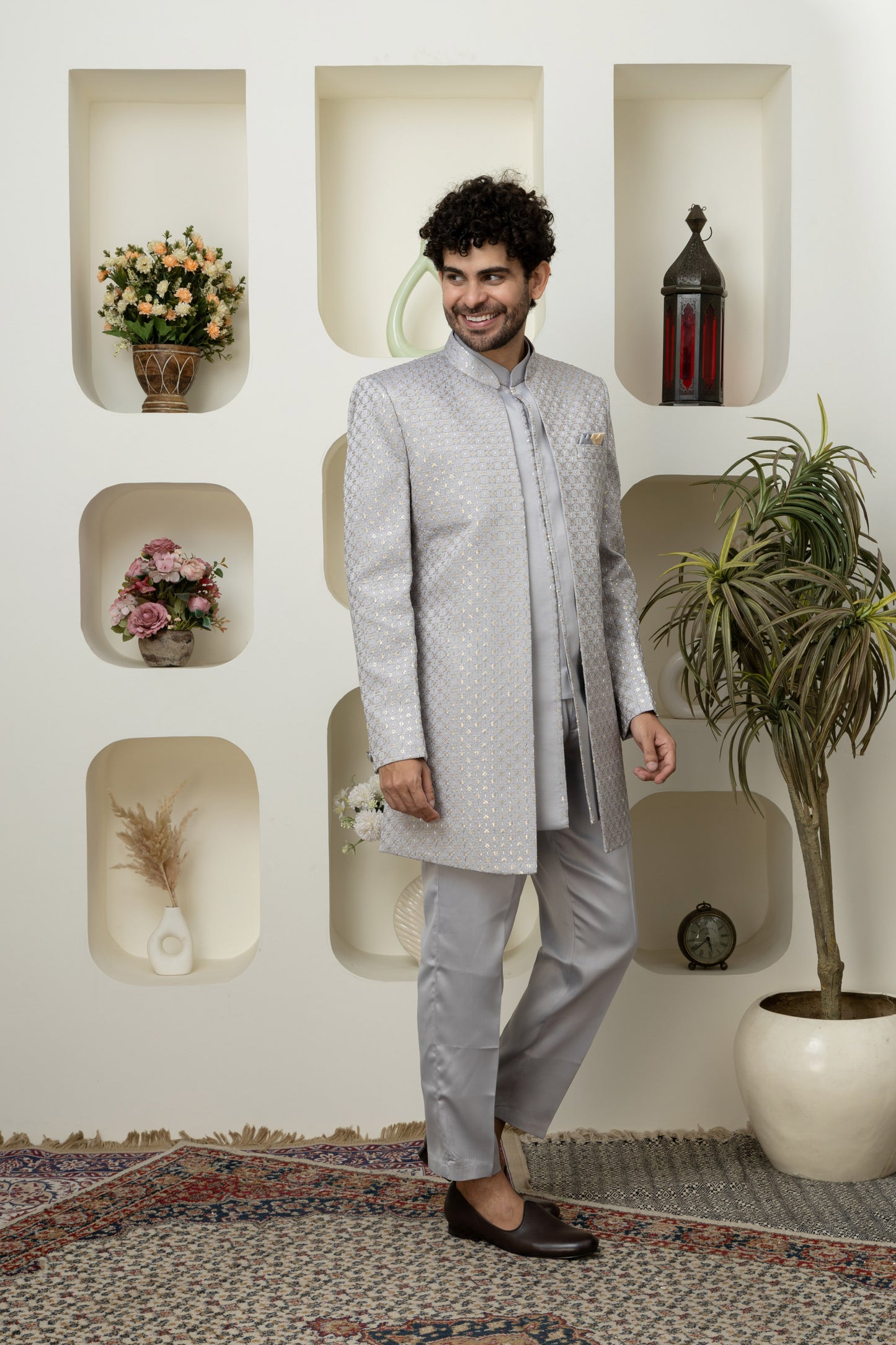 Ash Grey Indo Western in Elegant – Sharp Ethnic Wear for Modern Menswear