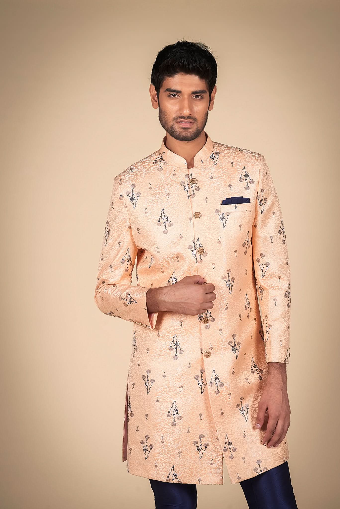 Men's Ethnic Wear – Peach Outfit for Special Moments