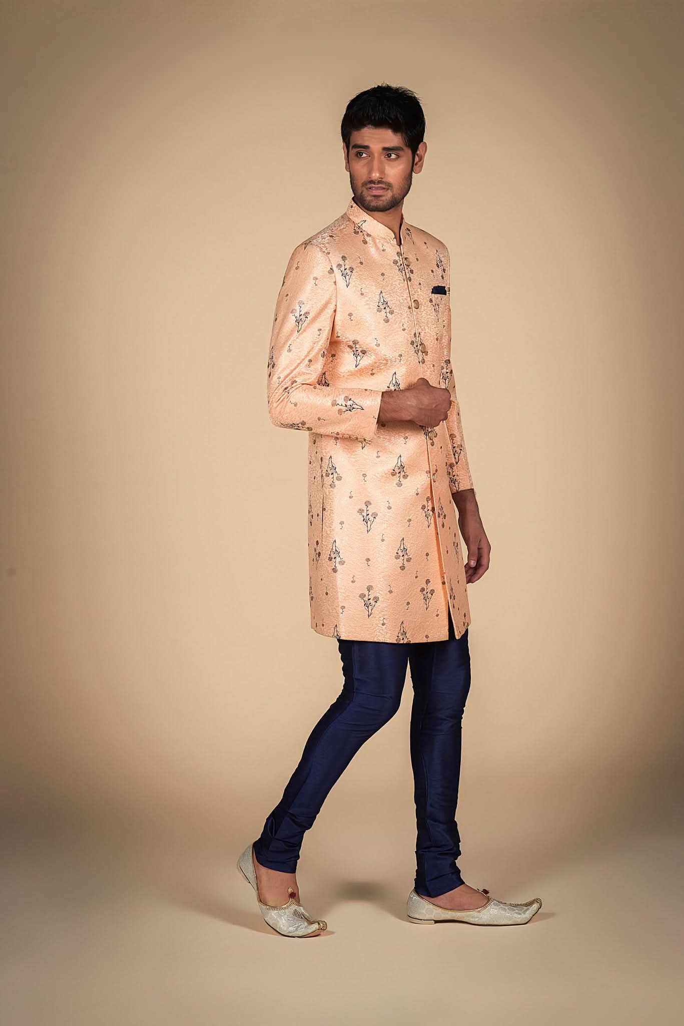 Men's Ethnic Wear – Peach Outfit for Special Moments
