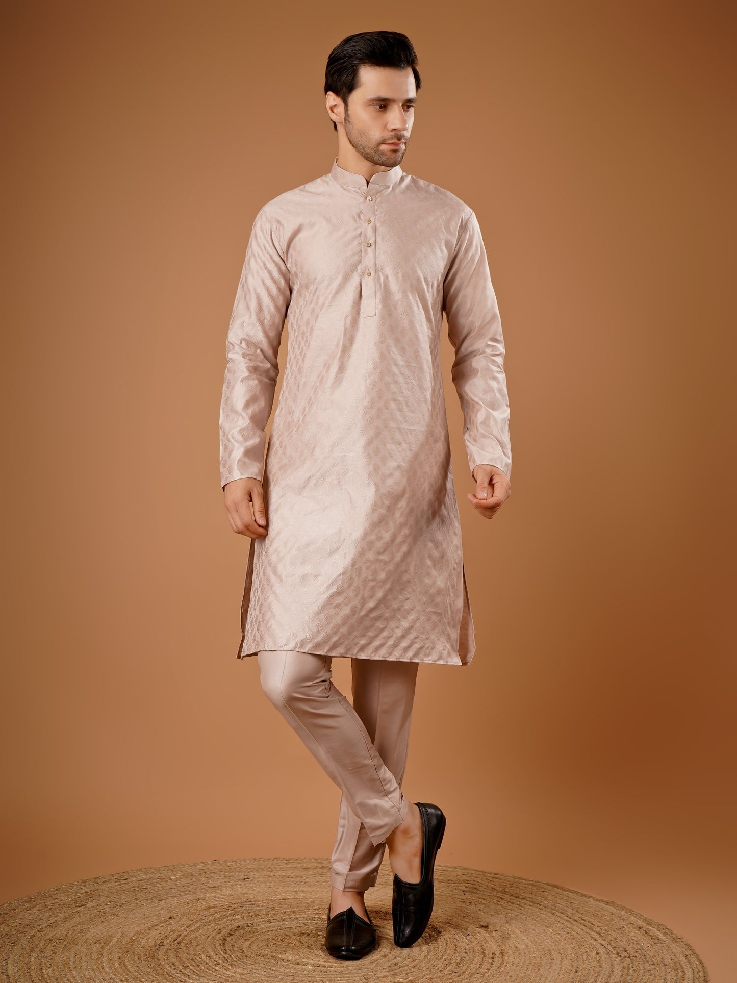 Statement Kurta in Pink – Designed for the Elegant Men's