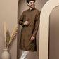 Mehandi cotton silk kurta pajama for festive occasions