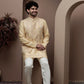 Yellow kurta pajama with matching embroidered jacket