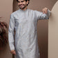 Grey kurta pajama with matching embroidered jacket