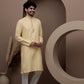 Yellow cotton silk kurta pajama for festive occasions