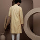 Yellow cotton silk kurta pajama for festive occasions
