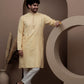 Yellow cotton silk kurta pajama for festive occasions
