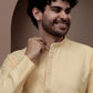 Yellow cotton silk kurta pajama for festive occasions