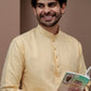 Yellow cotton silk kurta pajama for festive occasions