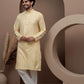 Yellow cotton silk kurta pajama for festive occasions