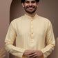 Yellow cotton silk kurta pajama for festive occasions
