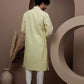 Yellow cotton silk kurta pajama for festive occasions
