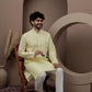 Yellow cotton silk kurta pajama for festive occasions