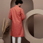 Orange cotton silk kurta pajama for festive occasions