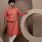Orange cotton silk kurta pajama for festive occasions