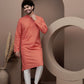 Orange cotton silk kurta pajama for festive occasions
