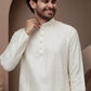 Cream cotton silk kurta pajama for festive occasions