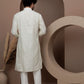 Cream cotton silk kurta pajama for festive occasions