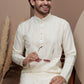 Cream cotton silk kurta pajama for festive occasions