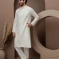 Cream cotton silk kurta pajama for festive occasions