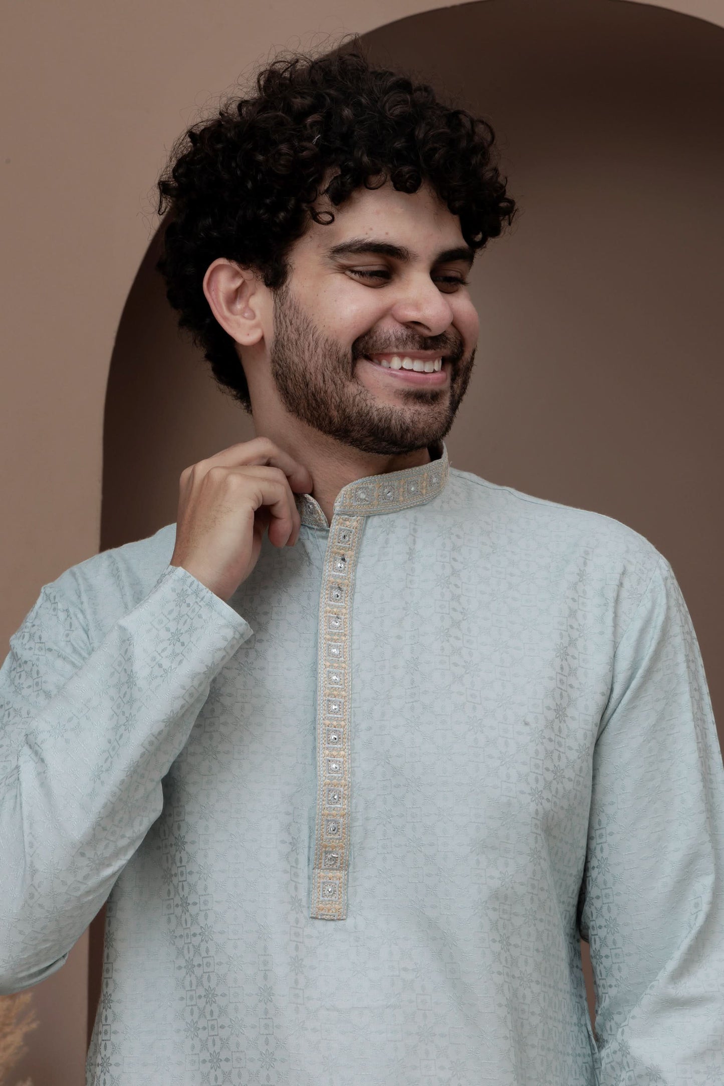 Lime Green cotton silk kurta pajama for festive occasions