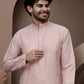 Pink cotton silk kurta pajama for festive occasions