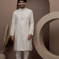 Peach cotton silk kurta pajama for festive occasions