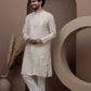 Peach cotton silk kurta pajama for festive occasions