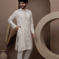 Peach cotton silk kurta pajama for festive occasions