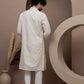 Peach cotton silk kurta pajama for festive occasions