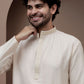 Peach cotton silk kurta pajama for festive occasions
