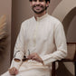 Peach cotton silk kurta pajama for festive occasions