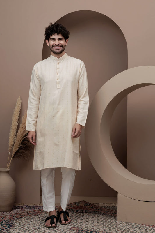Ivery cotton silk kurta pajama for festive occasions