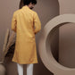 Yellow cotton silk kurta pajama for festive occasions