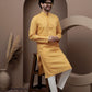 Yellow cotton silk kurta pajama for festive occasions