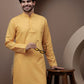 Yellow cotton silk kurta pajama for festive occasions