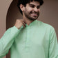 Green cotton silk kurta pajama for festive occasions