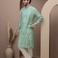 Sea Green cotton silk kurta pajama for festive occasions