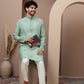 Sea Green cotton silk kurta pajama for festive occasions